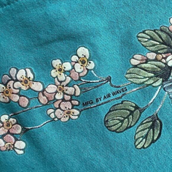 TKO Sportswear Grandma Cardigan S Blue Bird Graphic Granny VTG 90s Ugly Sweater - Picture 4 of 10